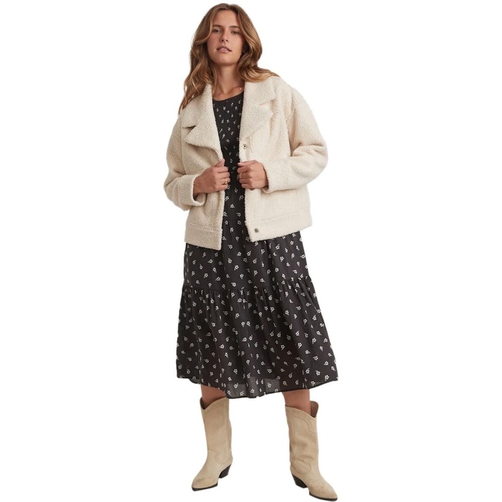 NWT Marine Layer Women’s Quebec Sherpa Jacket, Antique White, Size Large - Picture 4 of 13